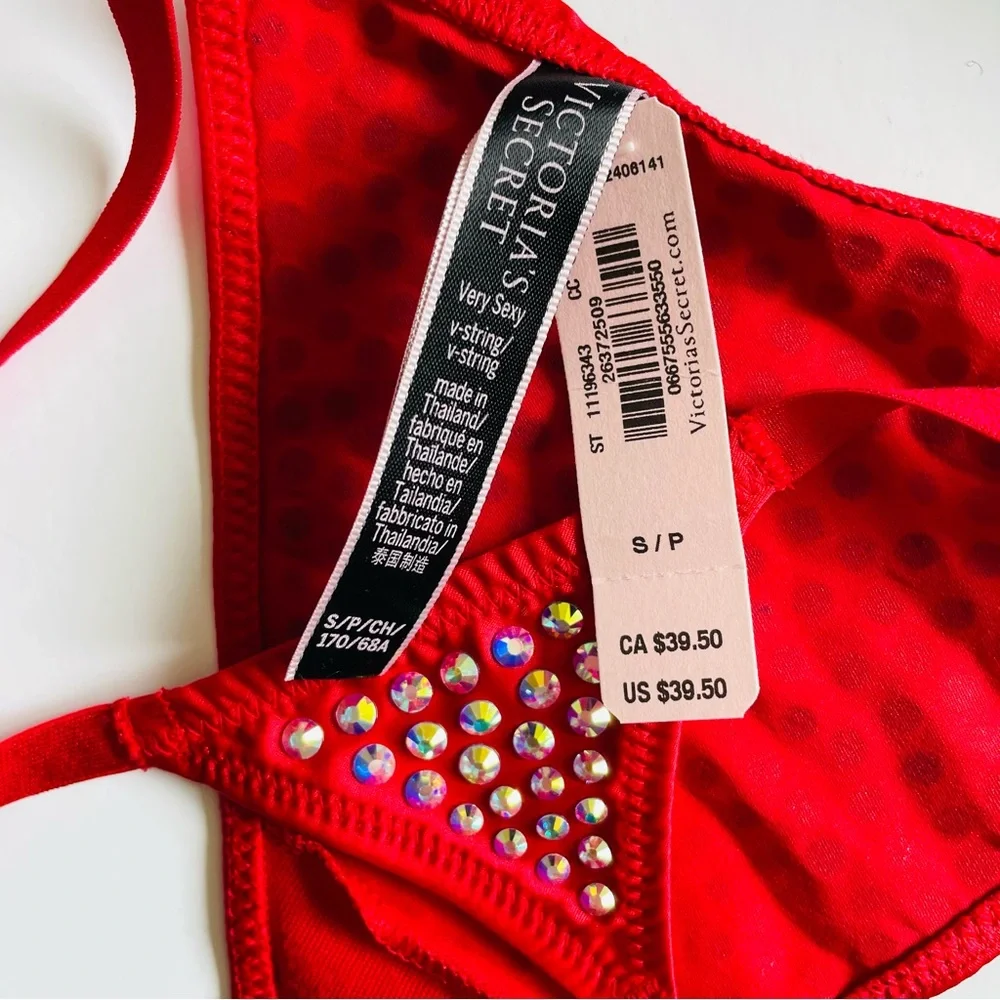 XS SMALL Victoria’s Secret red bling bra set